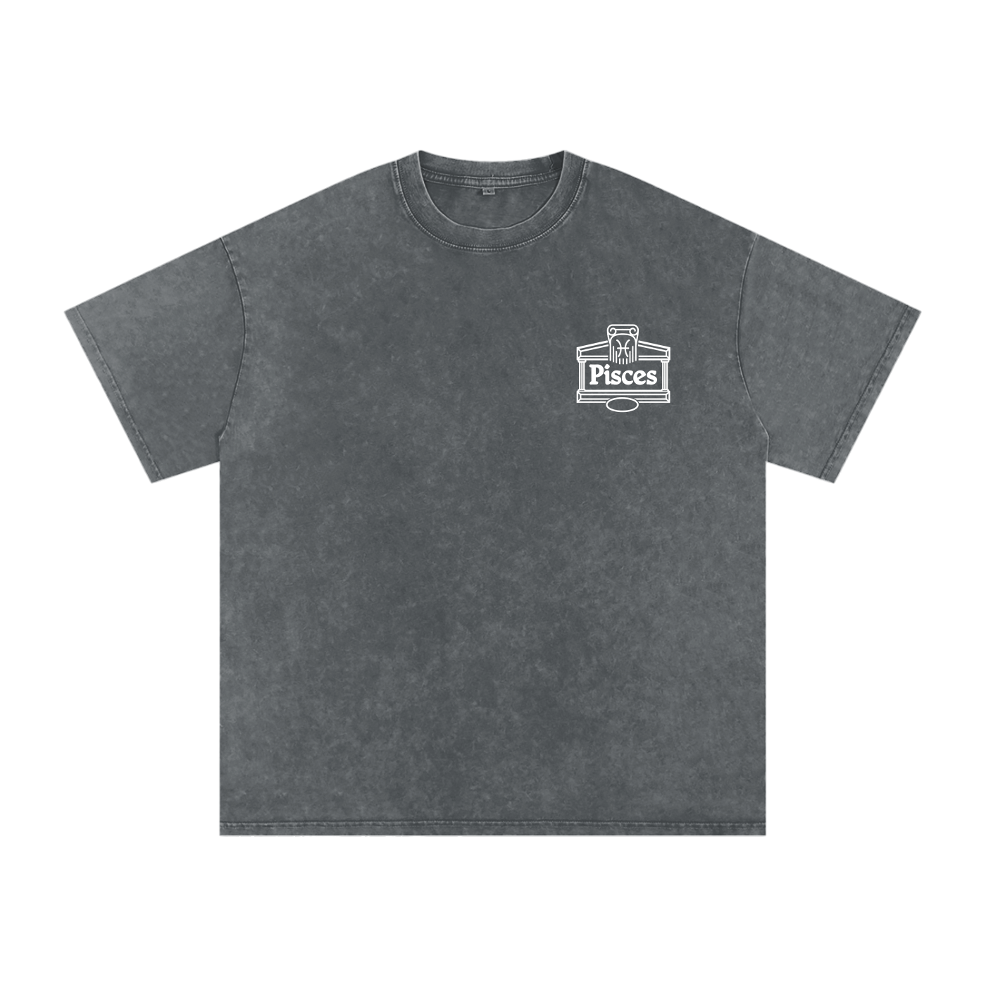 Pisces ♓️ Snow Washed Oversized Cotton T-Shirt
