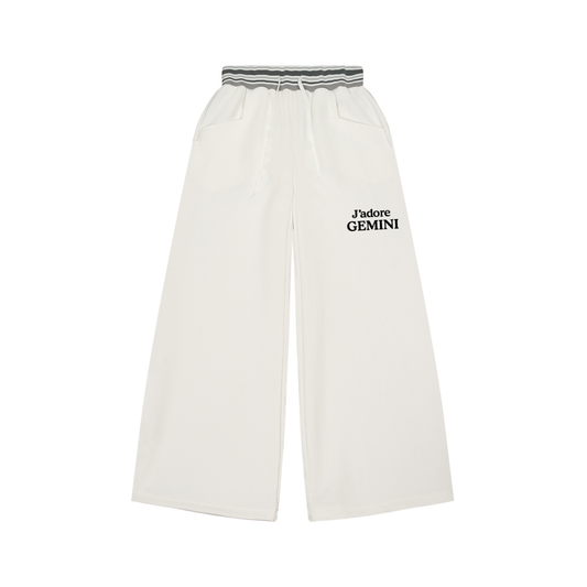 Gemini ♊ Striped Waist Wide Leg Pants