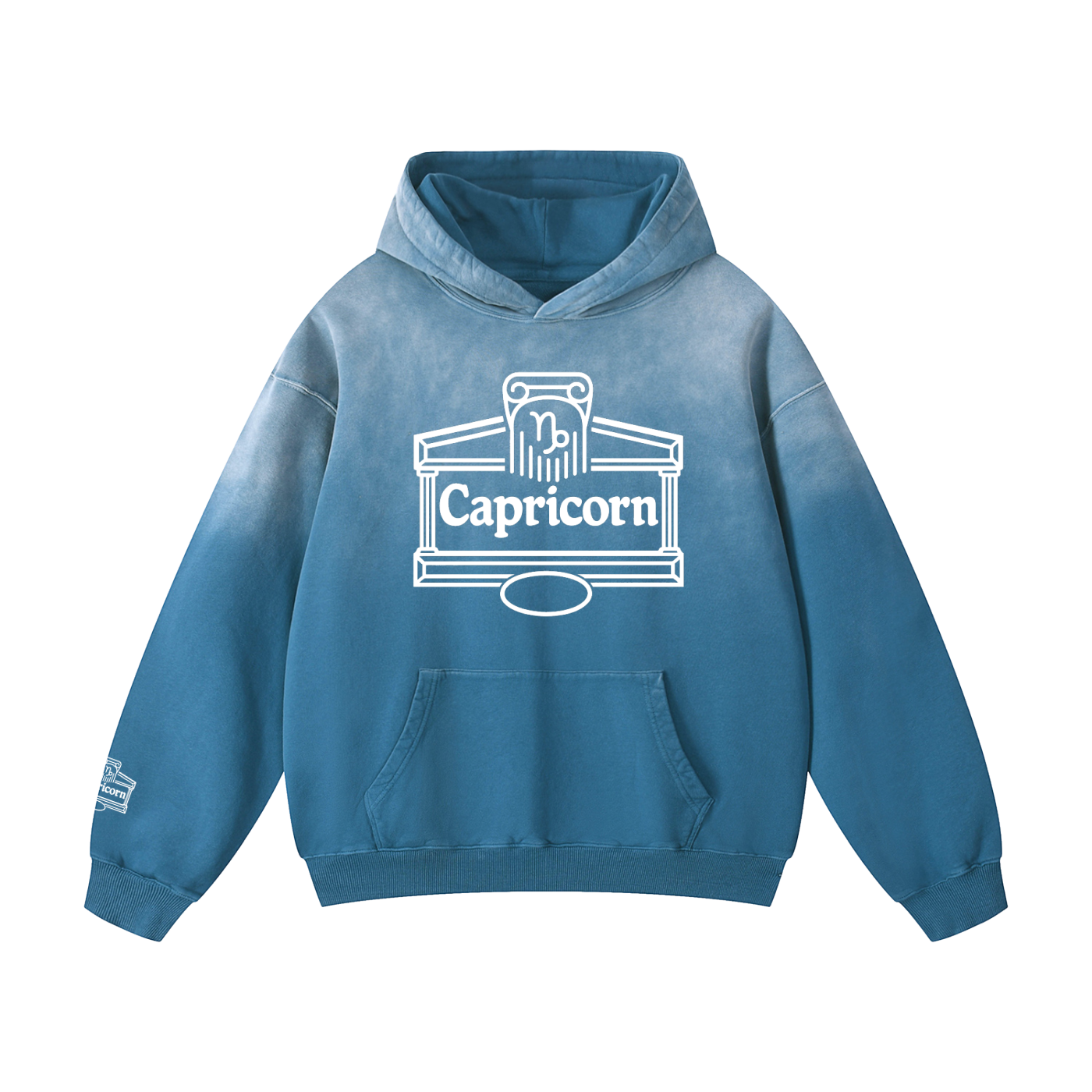 Capricorn ♑️ Heavyweight Sunfade Oversized Hoodie