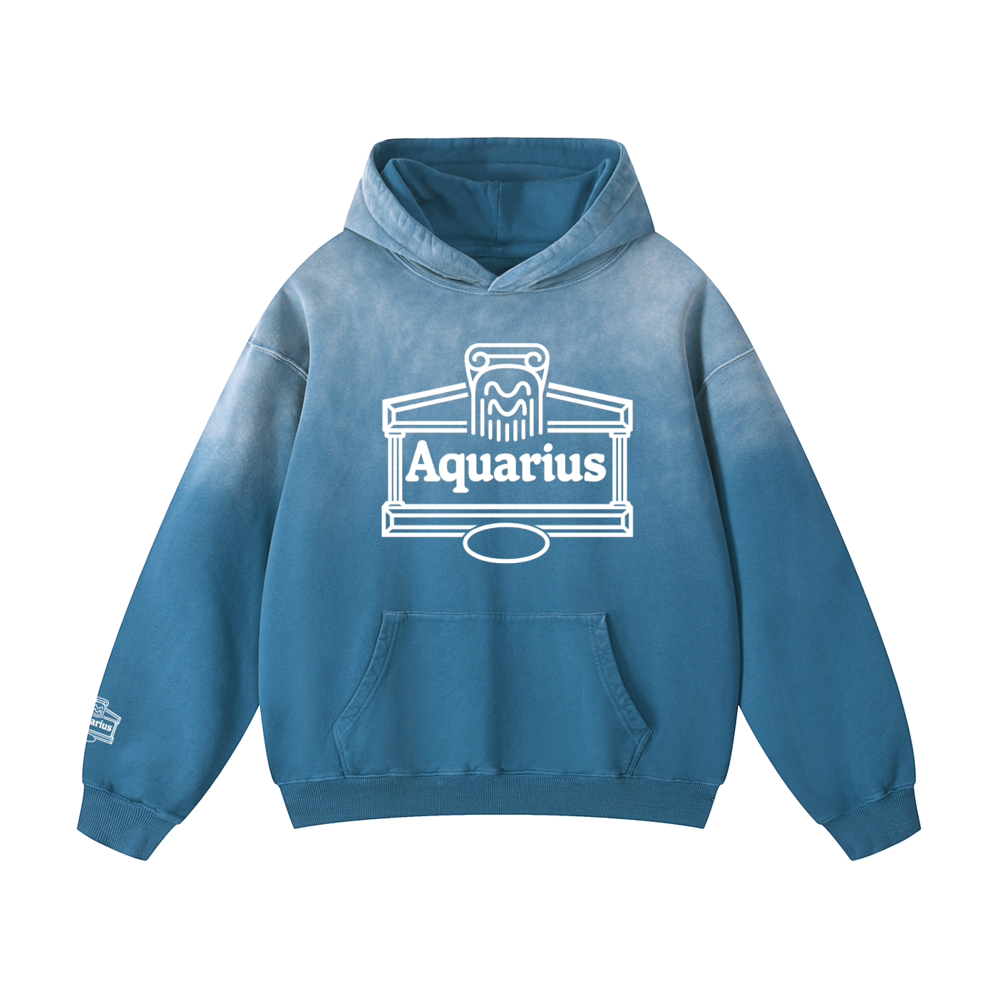 Aquarius♒  Heavyweight Sunfade Oversized Hoodie