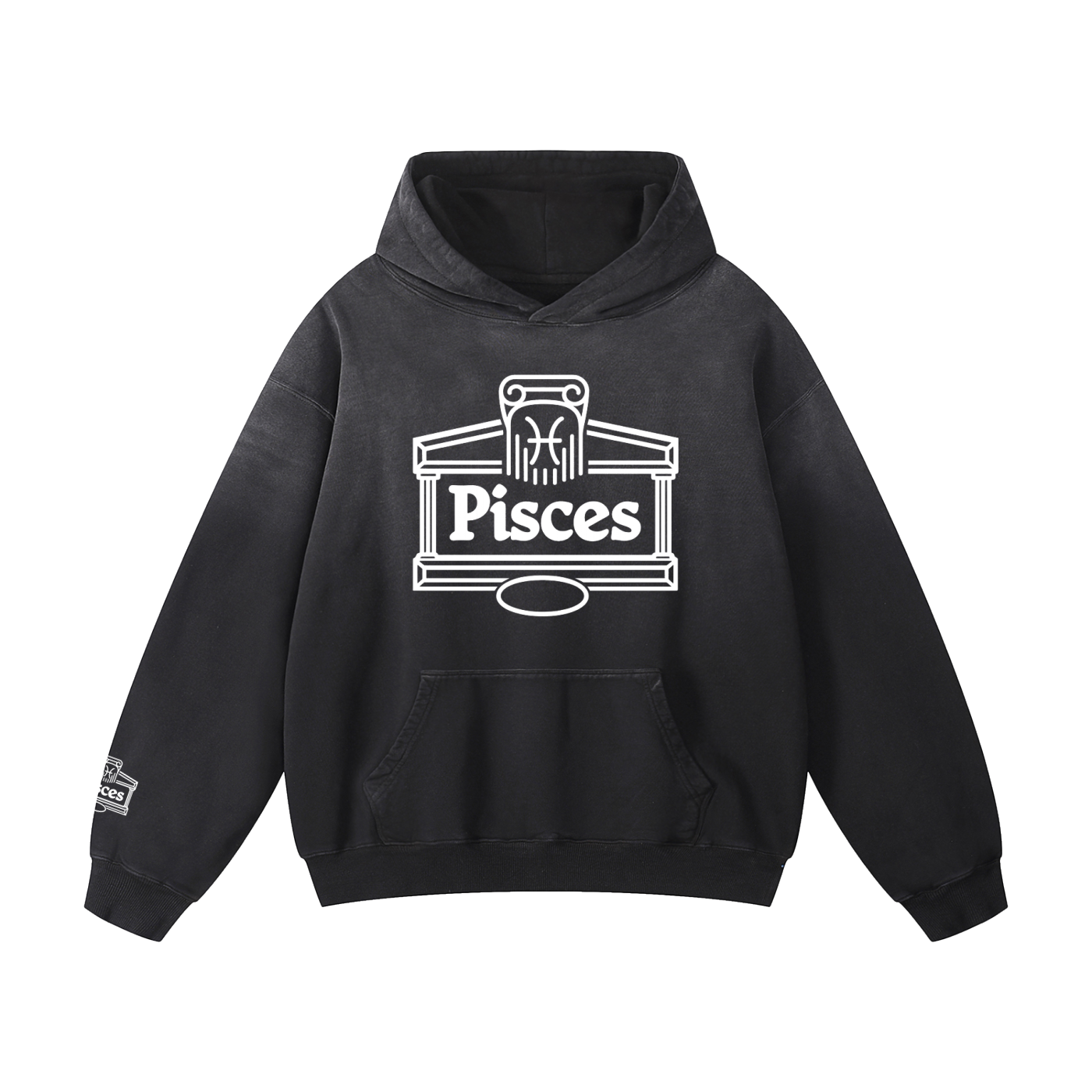 Pisces ♓️ Heavyweight Sunfade Oversized Hoodie