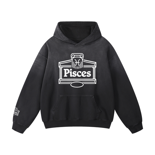 Pisces ♓️ Heavyweight Sunfade Oversized Hoodie