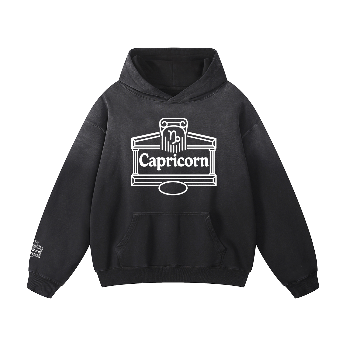 Capricorn ♑️ Heavyweight Sunfade Oversized Hoodie