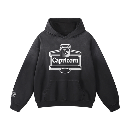 Capricorn ♑️ Heavyweight Sunfade Oversized Hoodie