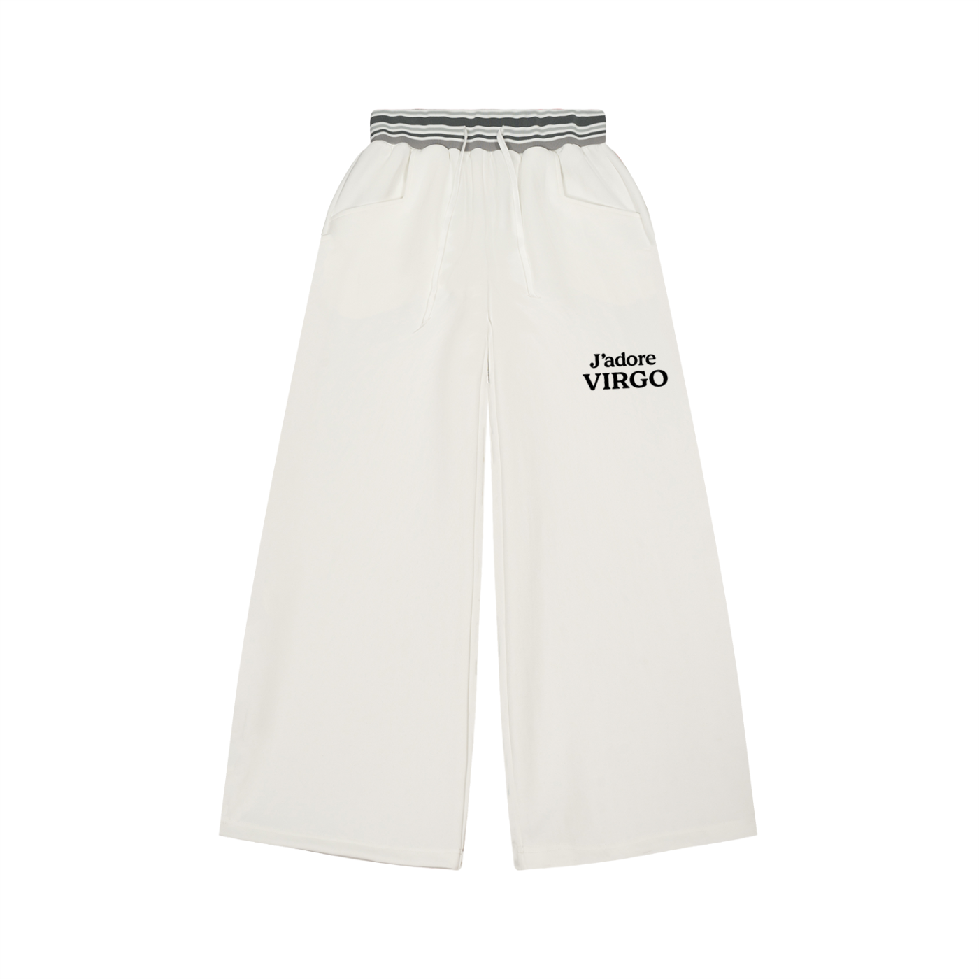 Striped Waist Wide Leg Pants