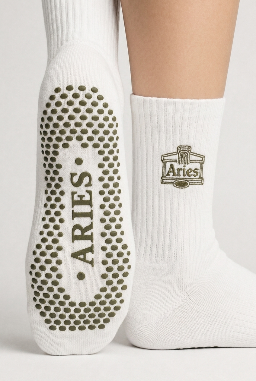 Aries AstroWorld Grip Socks - Olive