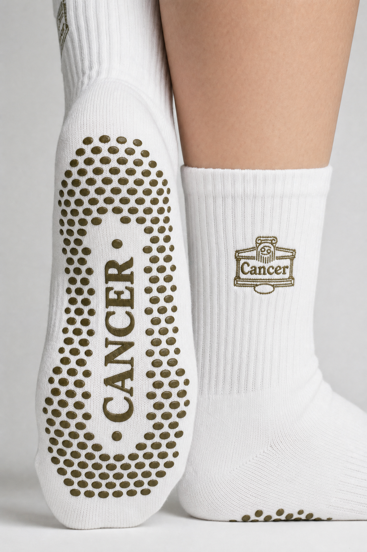 AstroWorld Cancer Grip Socks in Olive