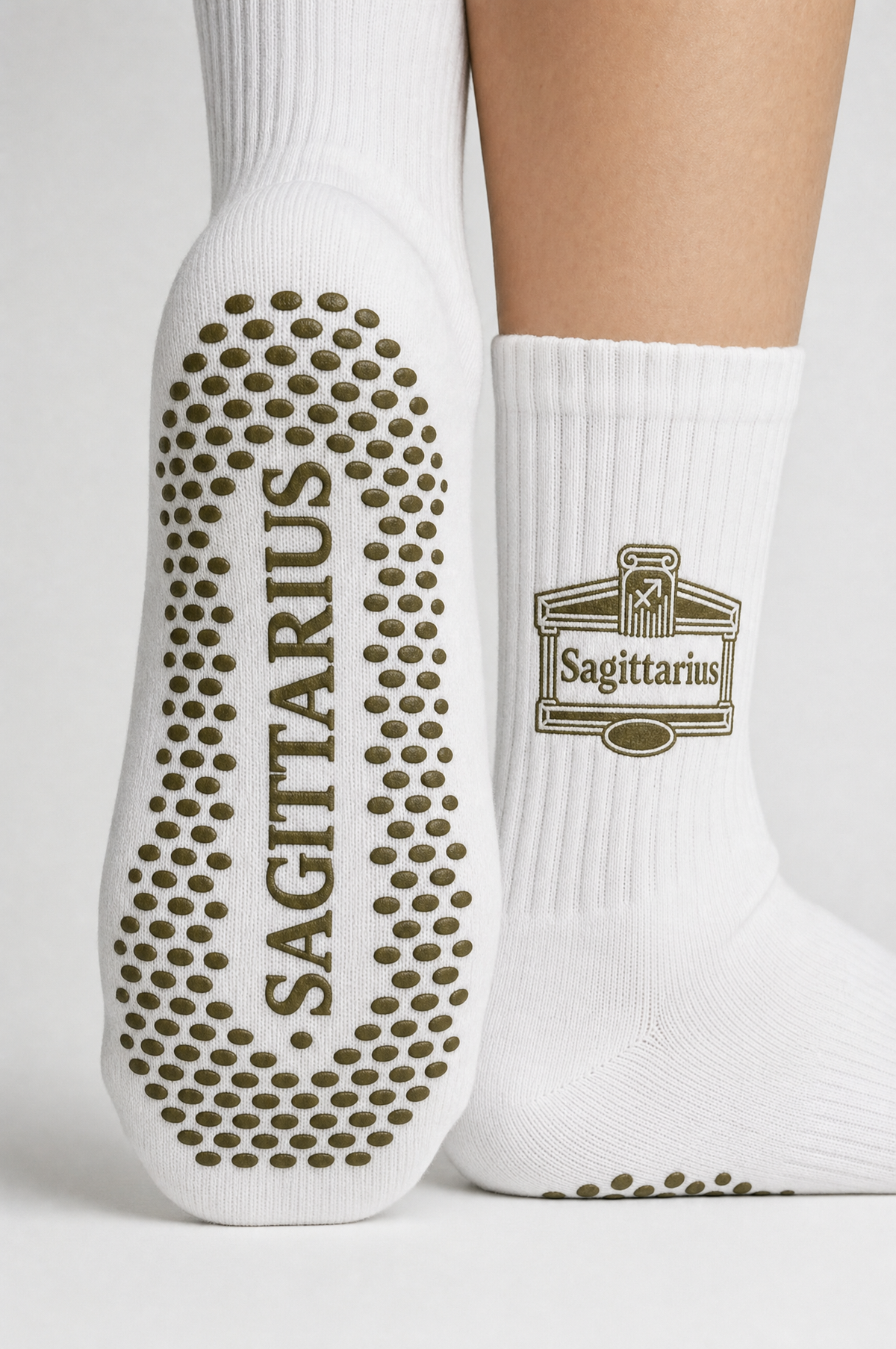 AstroWorld Sagittarius Grip Socks in Olive