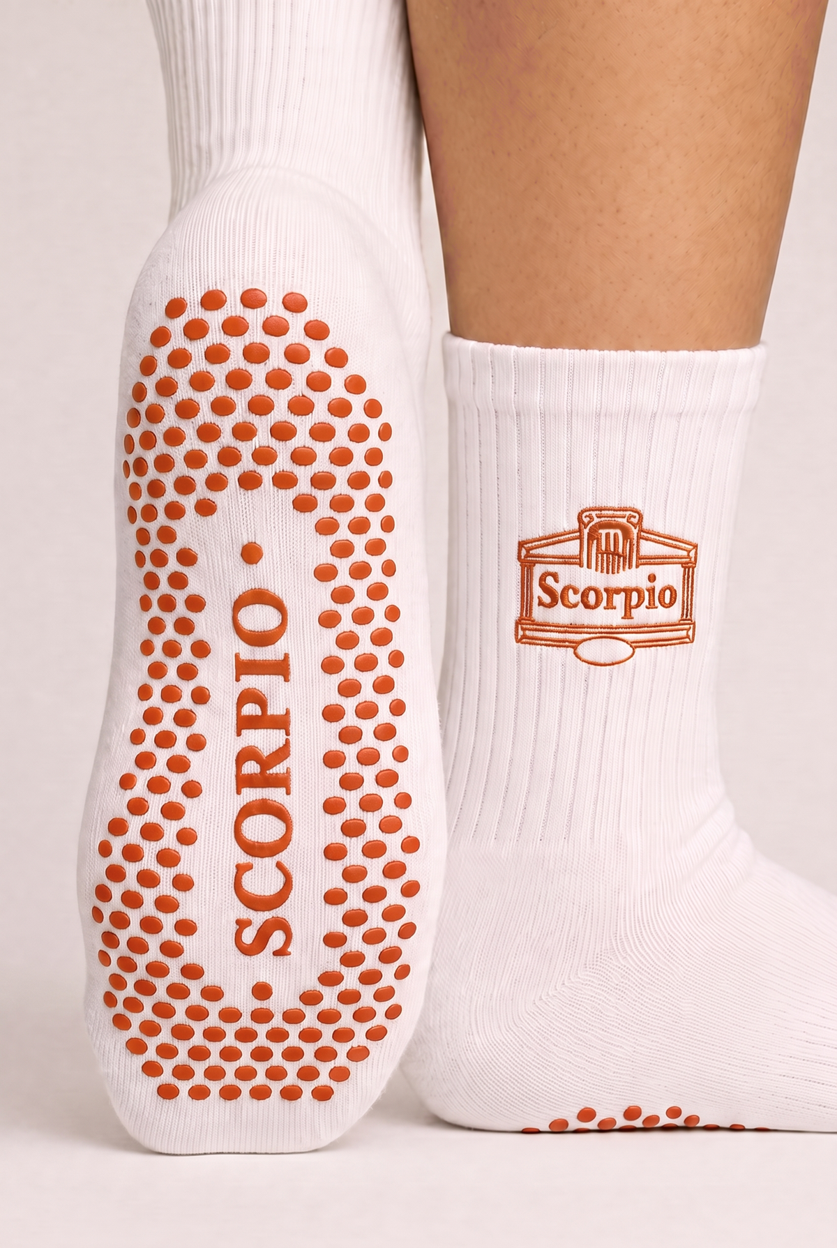 AstroWorld Scorpio Grip Socks in Orange