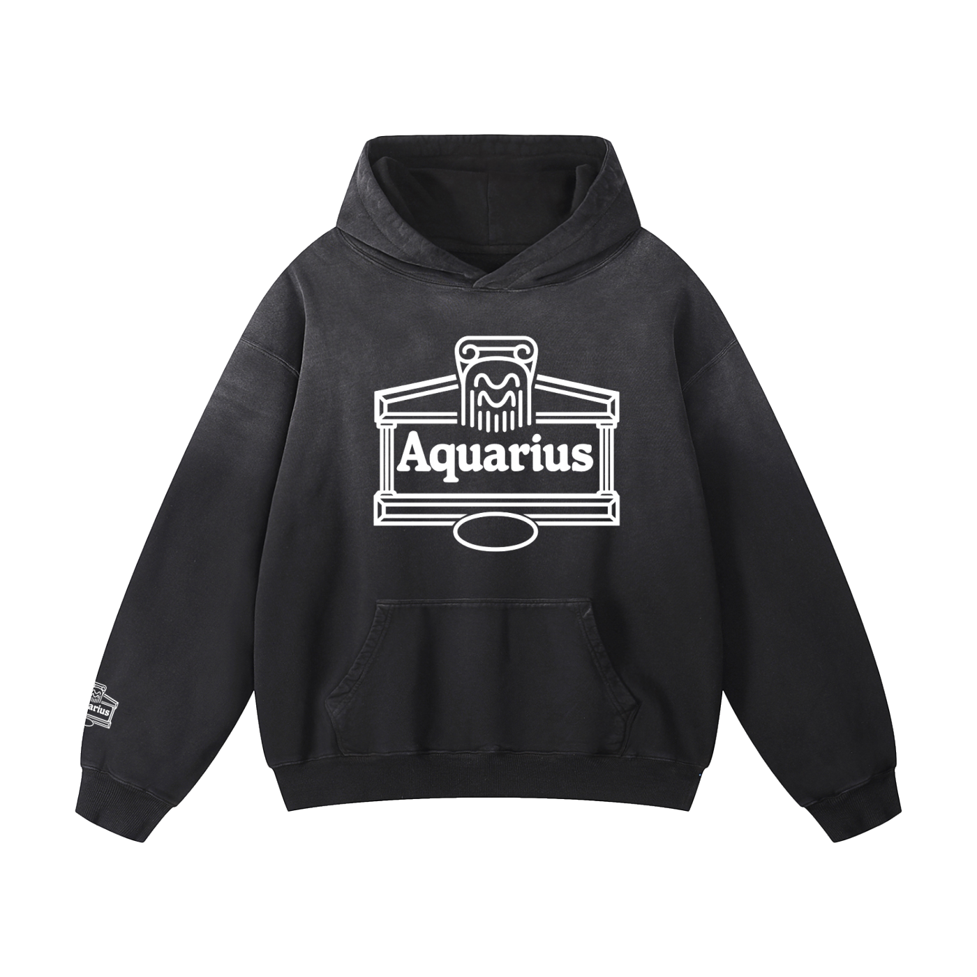 Aquarius♒  Heavyweight Sunfade Oversized Hoodie