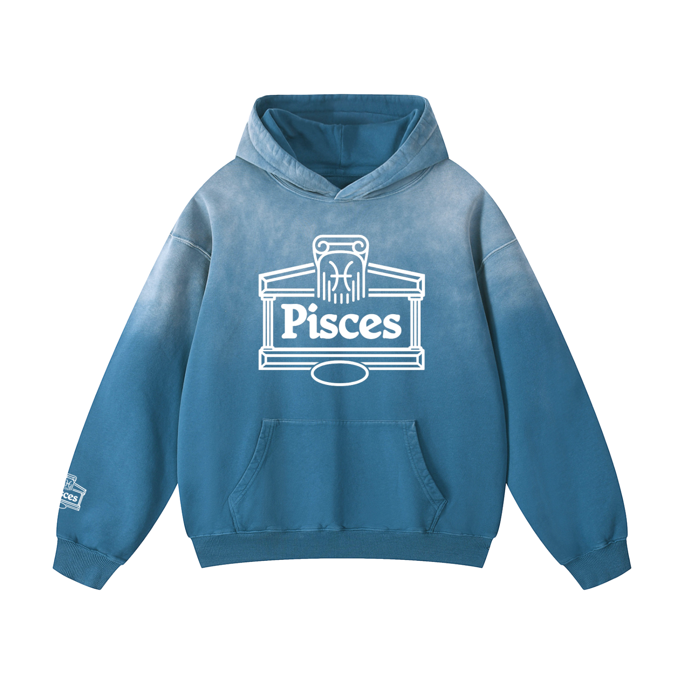 Pisces ♓️ Heavyweight Sunfade Oversized Hoodie