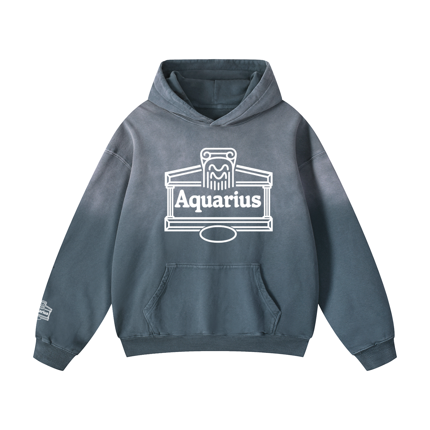 Aquarius♒  Heavyweight Sunfade Oversized Hoodie