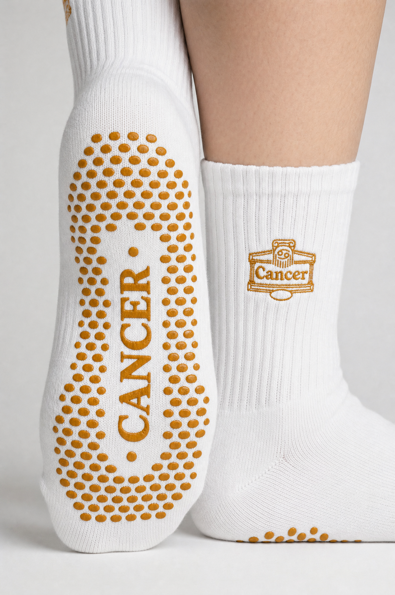 Cancer AstroWorld Grip Socks - Gold