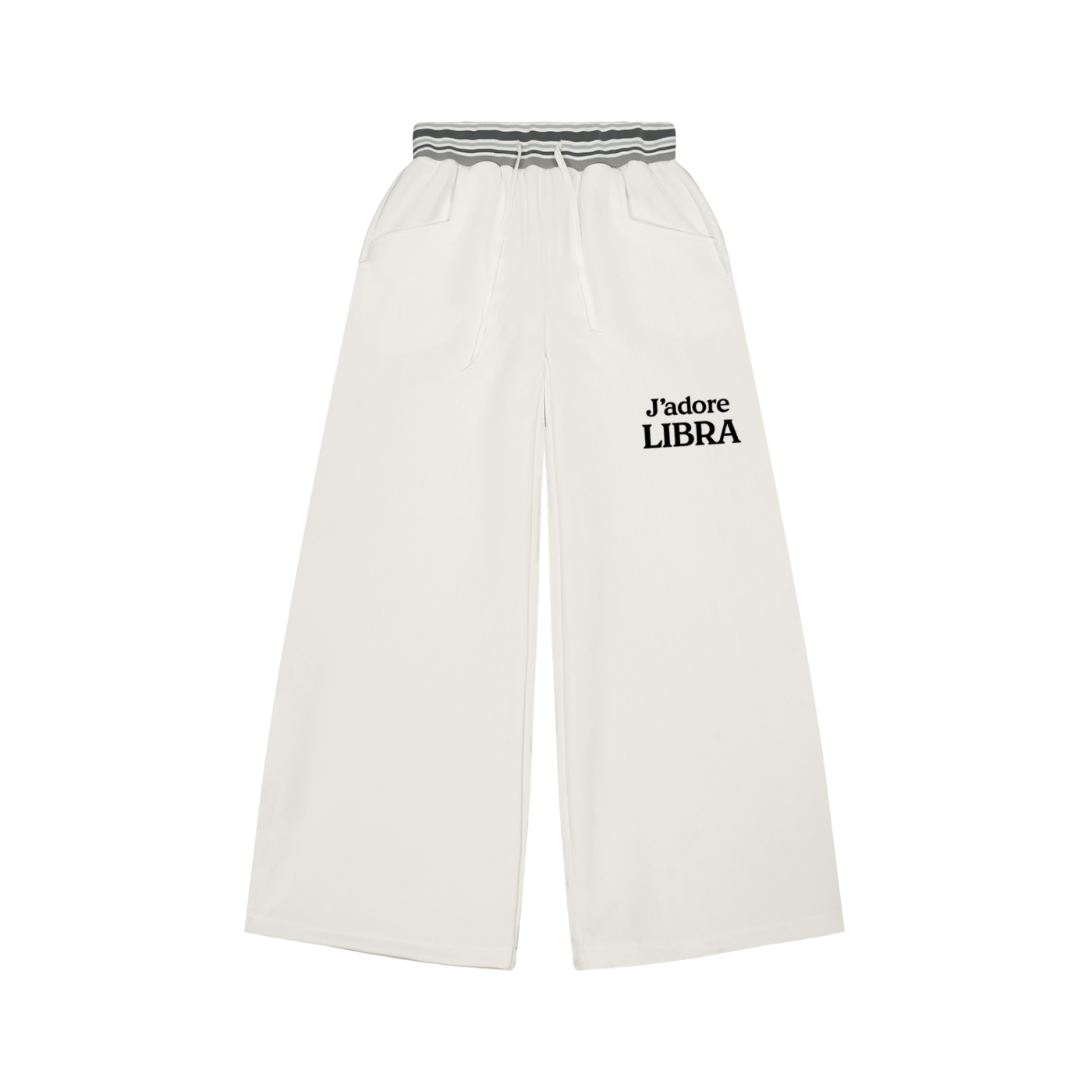 Striped Waist Wide Leg Pants