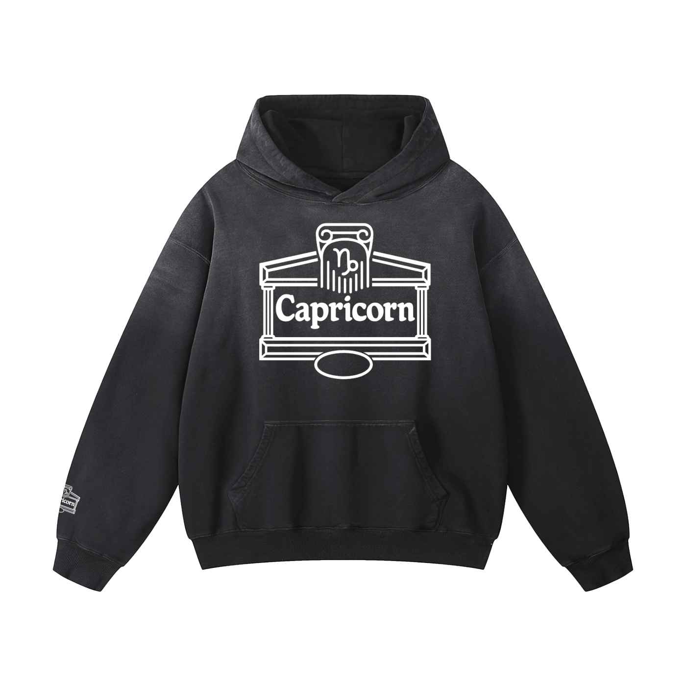 Capricorn ♑ Heavyweight Sunfade Oversized Hoodie