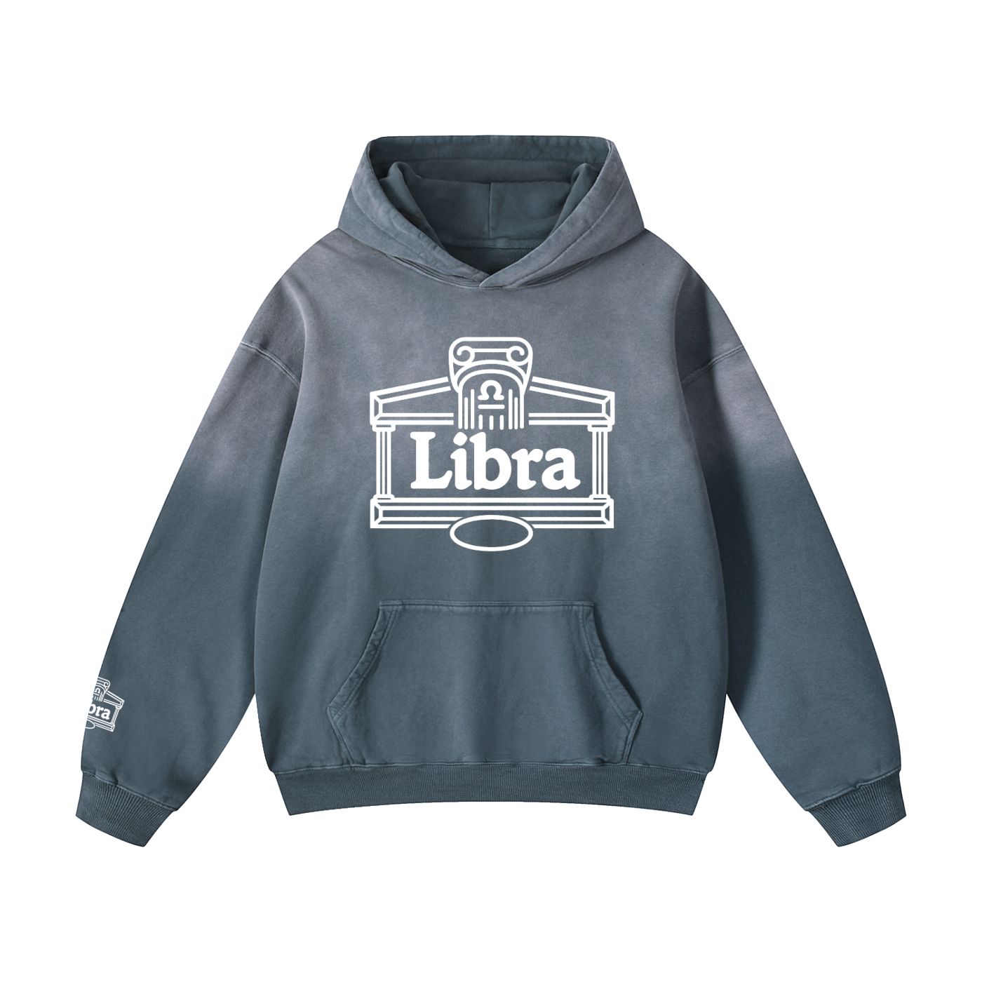 Libra ♎️ Heavyweight Sunfade Oversized Hoodie