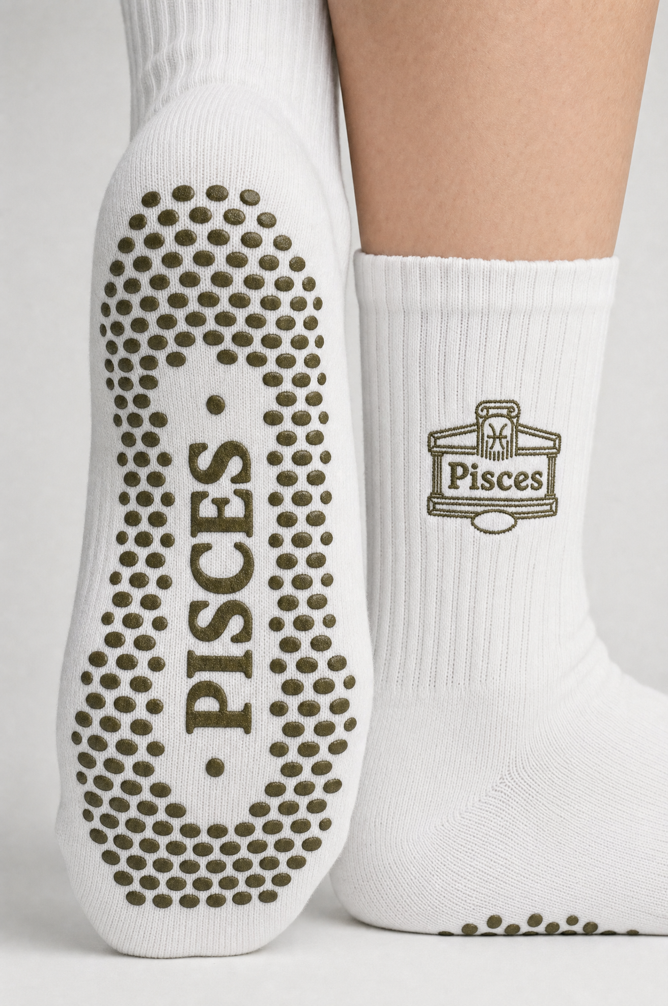 Pisces AstroWorld Grip Socks - Olive